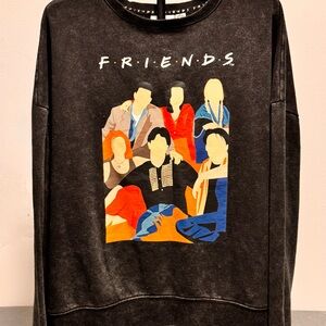 Friends TV Show Graphic Sweatshirt Black Oversized XL